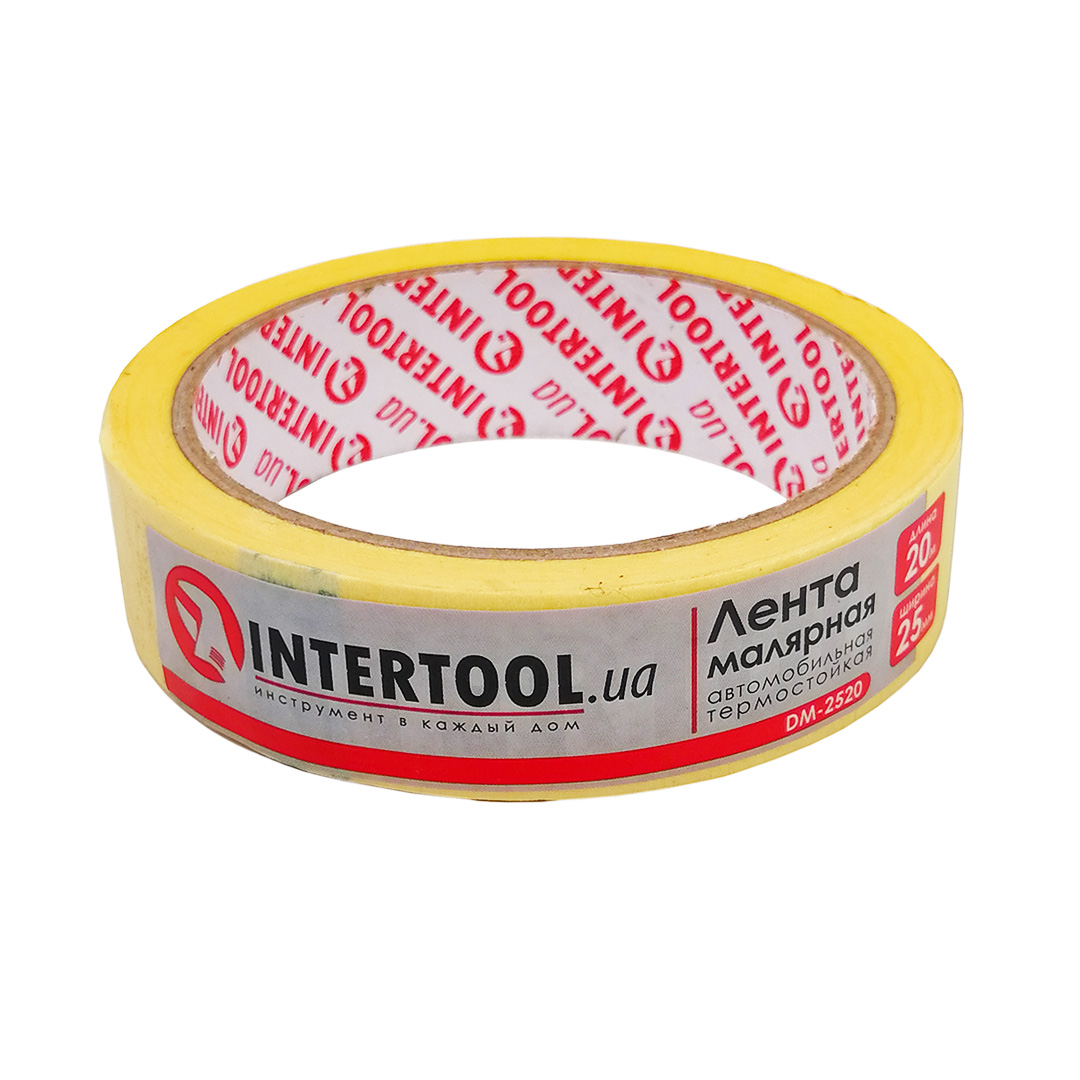 Скотч малярный 25 мм х 20 м Intertool