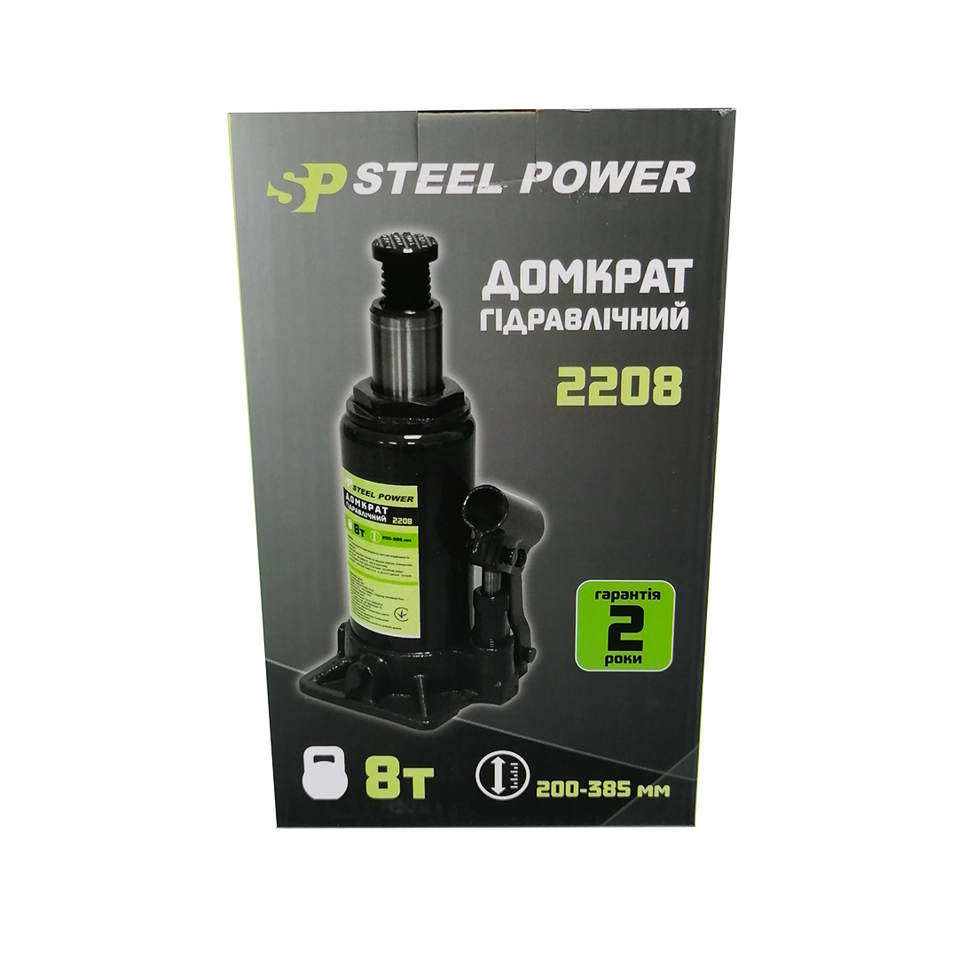 Домкрат гідравлічний пляшковий 8 т SPR 2208 Steel Power