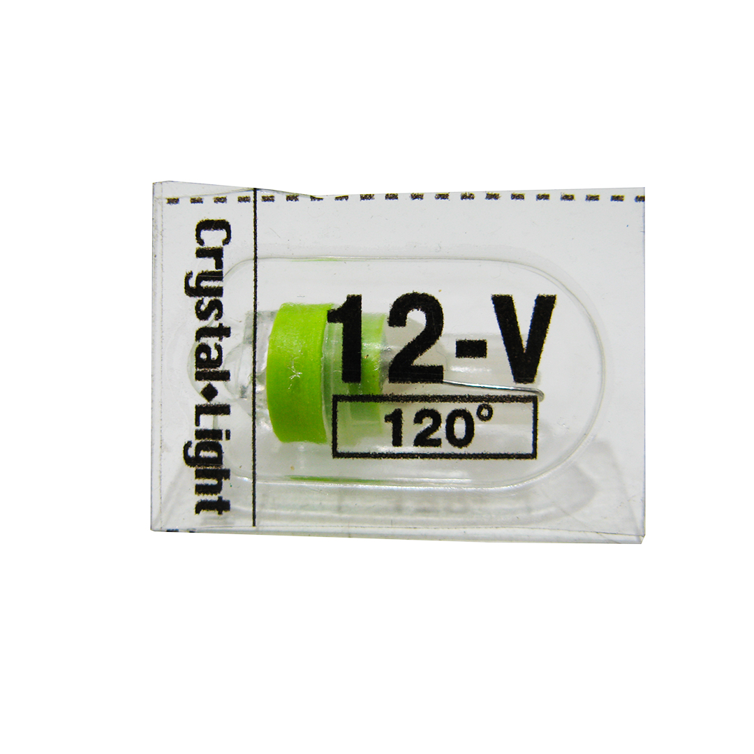 Лампа б/ц LED Т10 12V 1 діод зелена Crystal