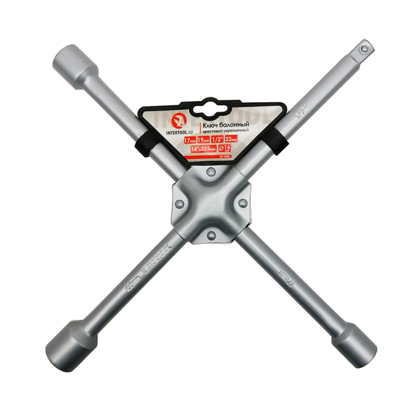 Ключ балонный крест усиленный 17 х 19 х 22 х 1/2 Intertool