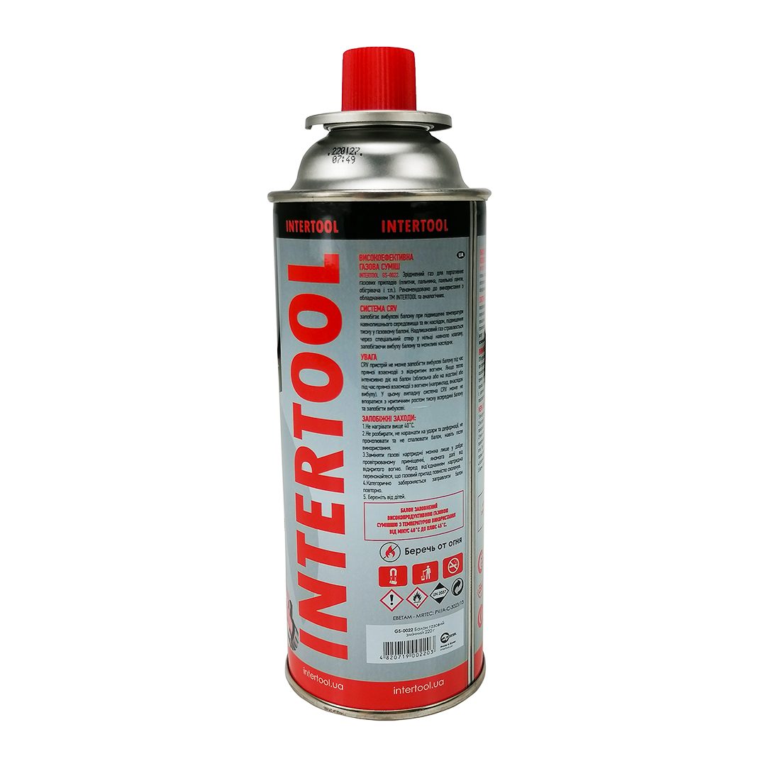 Баллон газовый цанговый всесезонный 220 гр CRV Intertool
