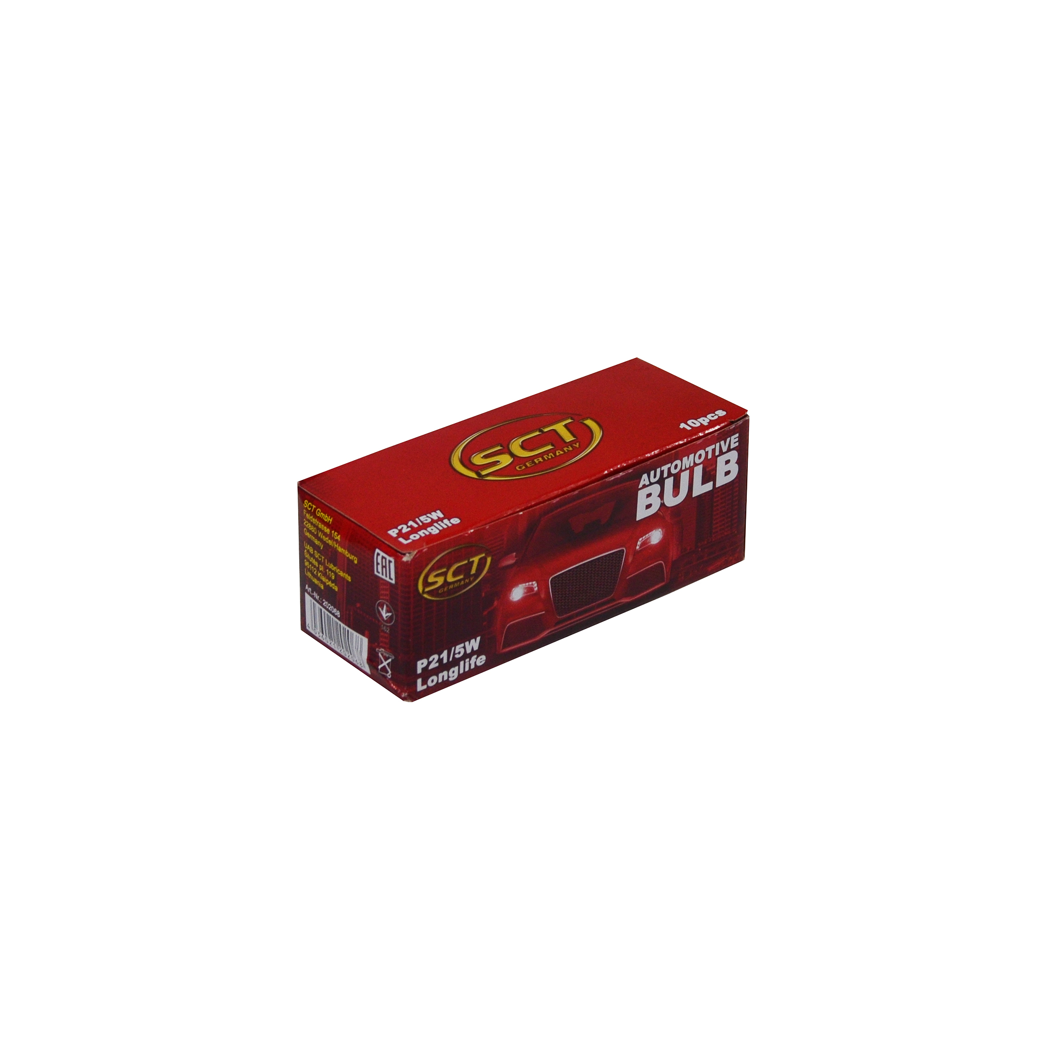 Лампа двоконтактна P21/5W 12V (в упак. 10 шт) Long Life SCT
