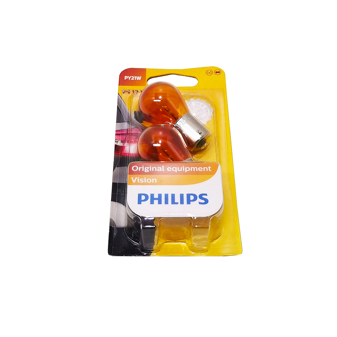 Лампа поворота оранжевая PY21W 12V (компл. 2 шт) BAU15s Vision Philips