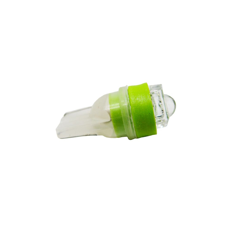 Лампа б/ц LED Т10 12V 1 діод зелена (в упак. 10 шт) Crystal
