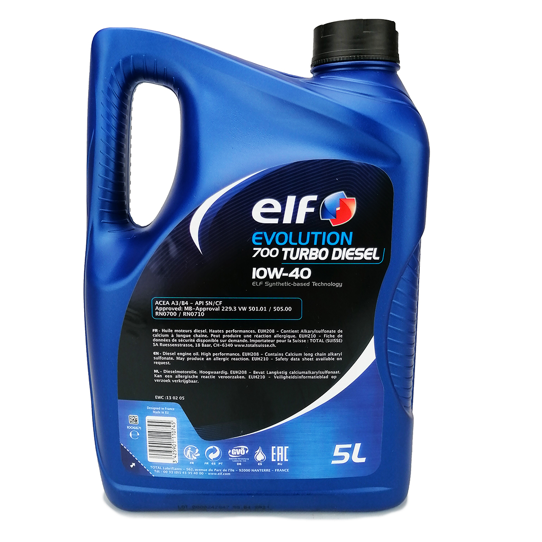 Масло моторное 10W-40 5л Evolution 700 Turbo Diesel ELF