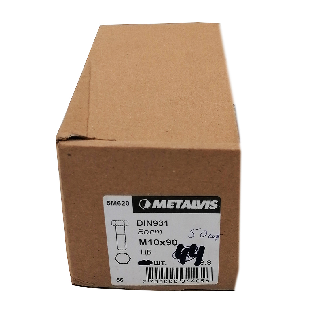 Болт М10 х 90 мм (в упак. 50 шт) 8,8 цб чр Metalvis