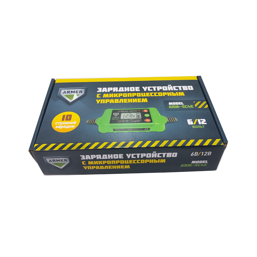 Зарядное устройство 1-4A 6/12V с микропоцессором Armer