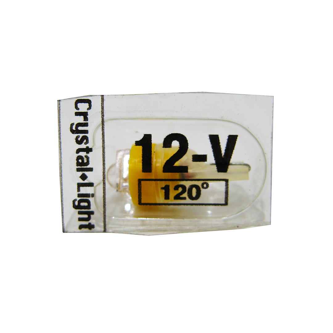 Лампа б/ц LED Т10 12V 1 діод жовта Crystal