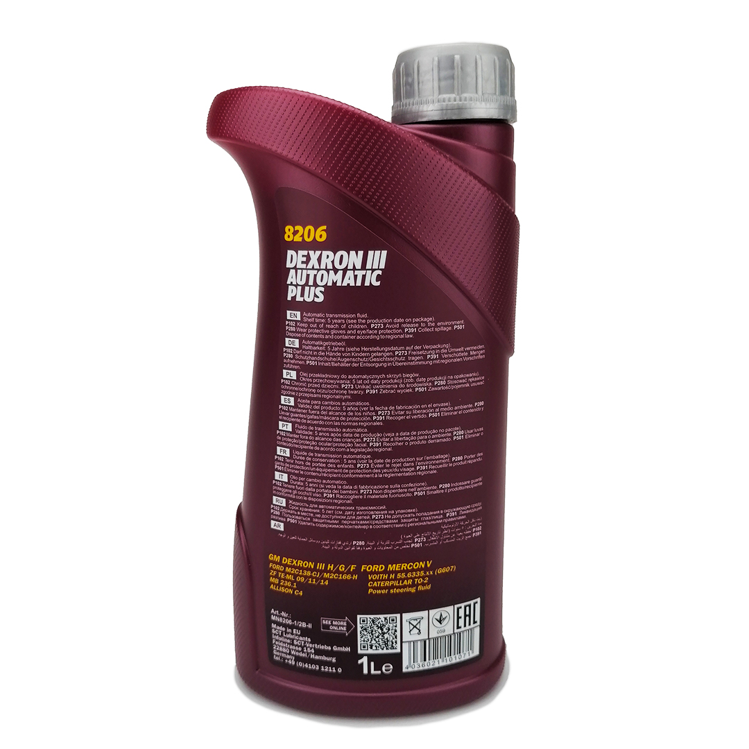 Масло трансмиссионное ATF Dexron 3 1л Аutomatic PLUS Mannol