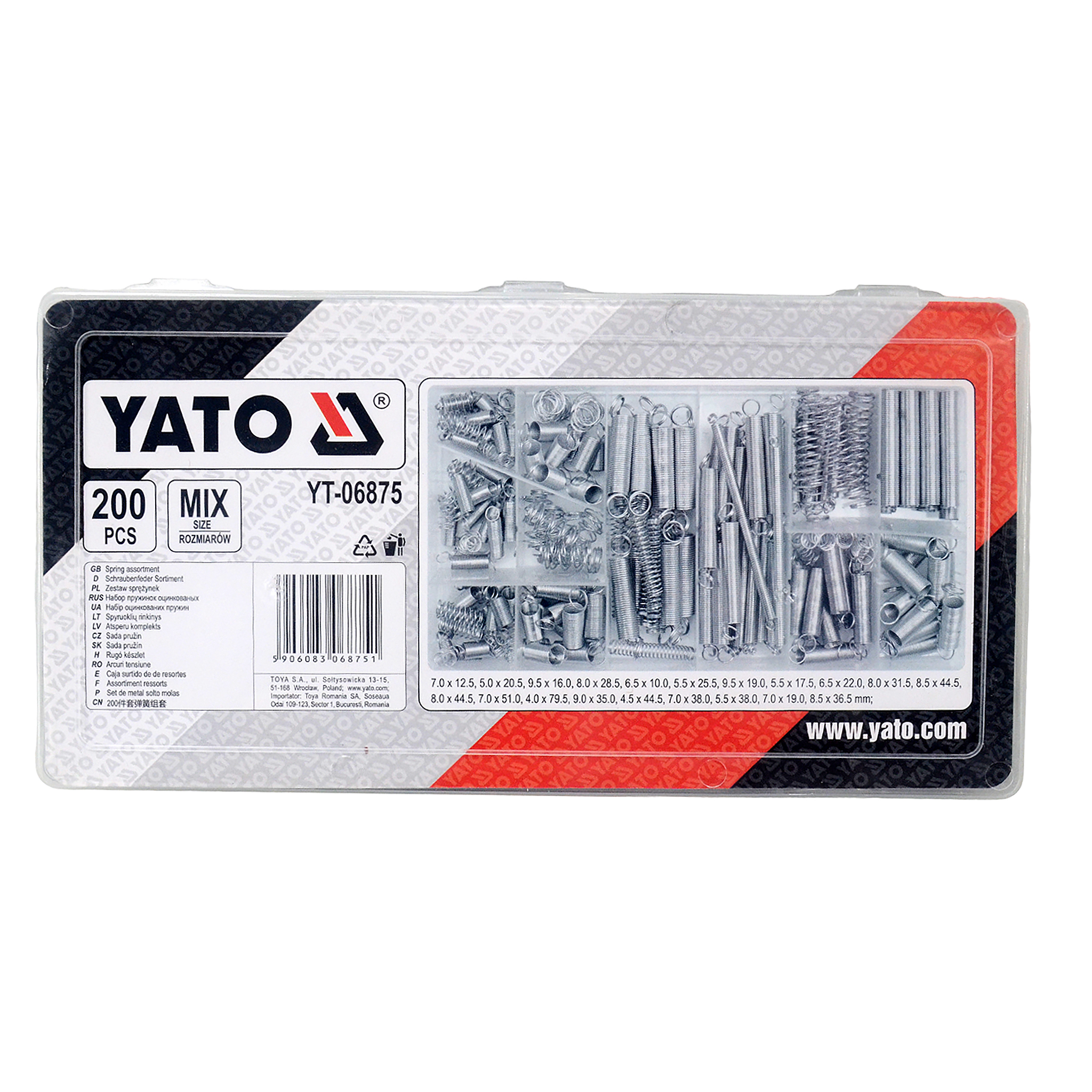 Набор пружин 200 единиц YT-06875 Yato