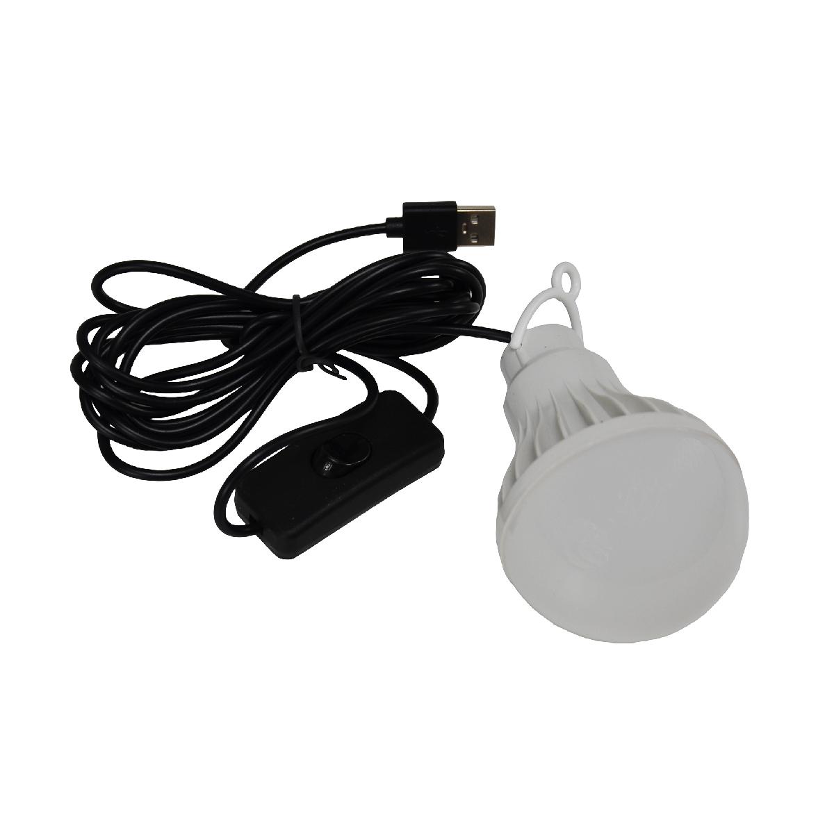 Лампа LED с USB разъемом 5V7W провод 3 м белая Axxis