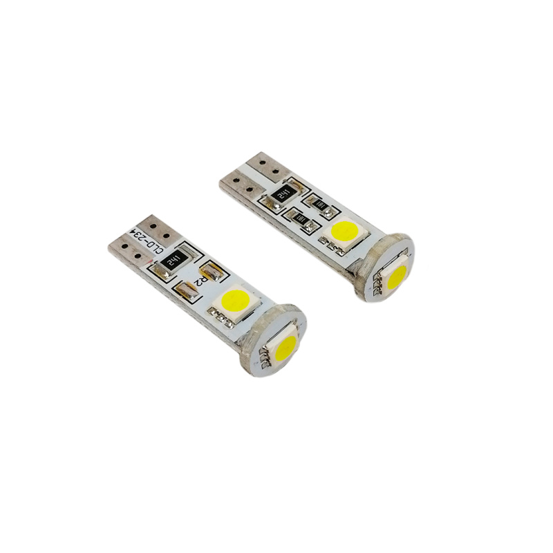 Лампа б/ц LED Т10 12V (компл. 2 шт) 3 диода белая дополнительное сопротивление Tempest