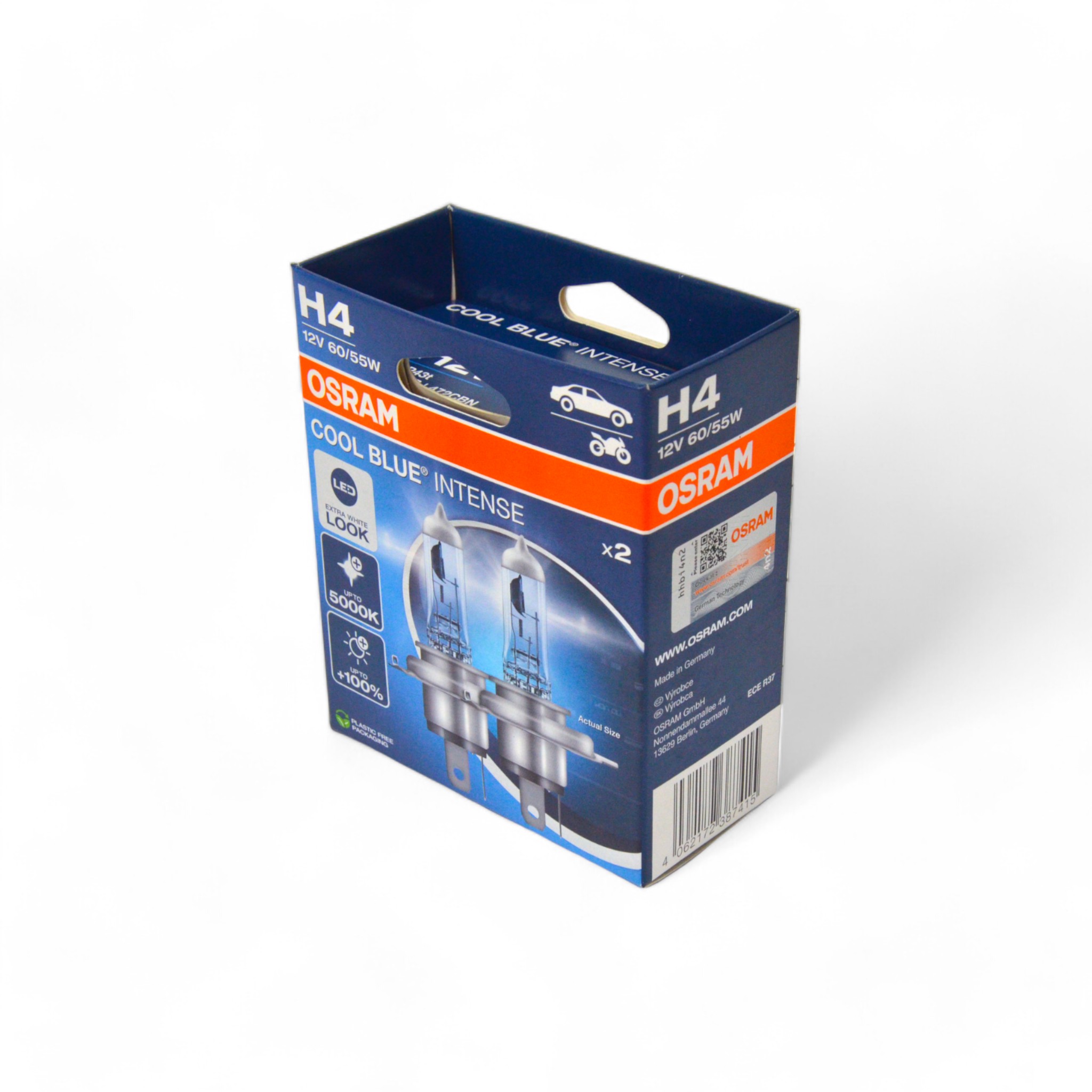 Лампа H4 12V P43t 60/55W (компл. 2 шт) CBN 5000K Hard Duopet Osram