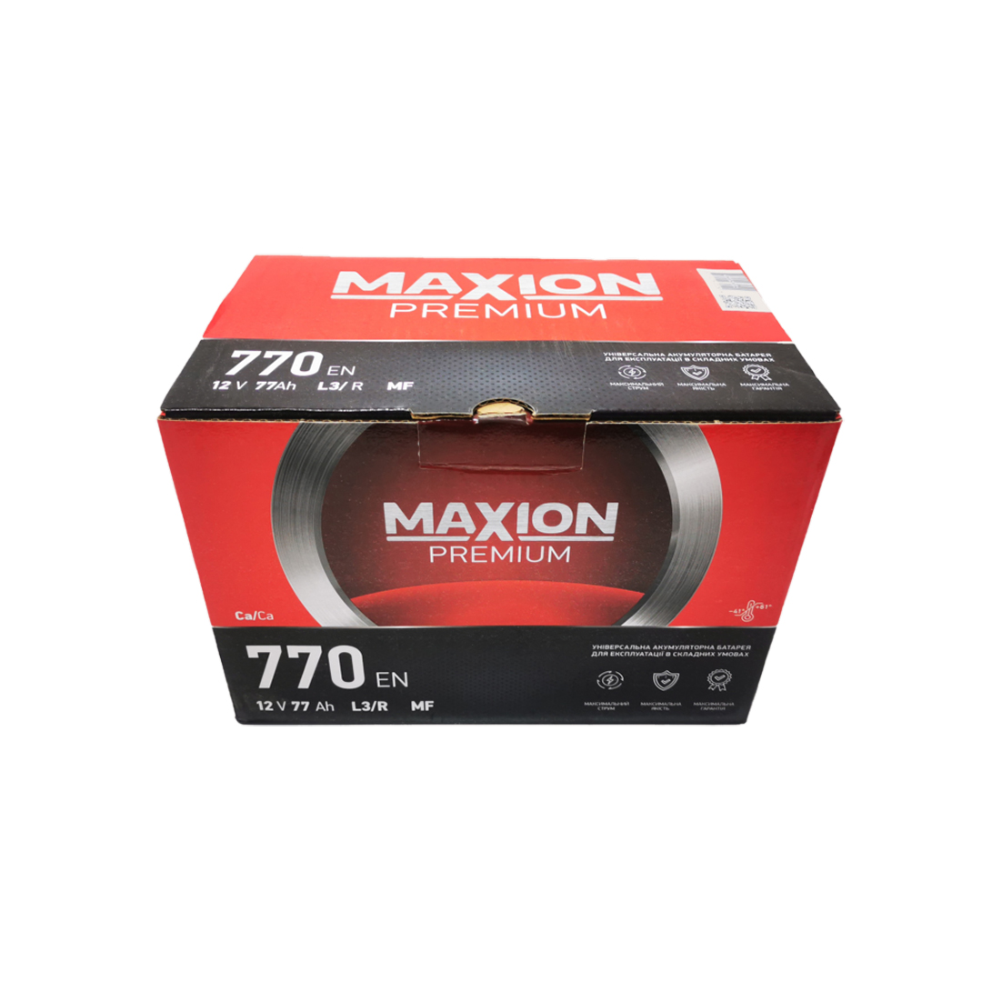Акумулятор 77 А/год євро 770 А Premium Maxion