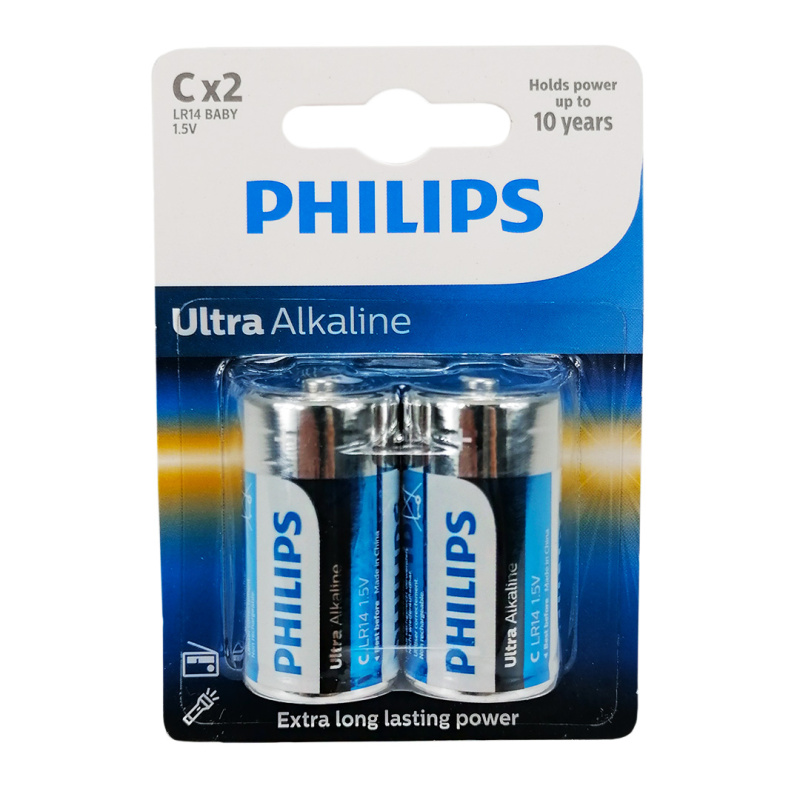Батарейка LR14/C (в упак. 2 шт) Ultra Alkaline Blister Philips