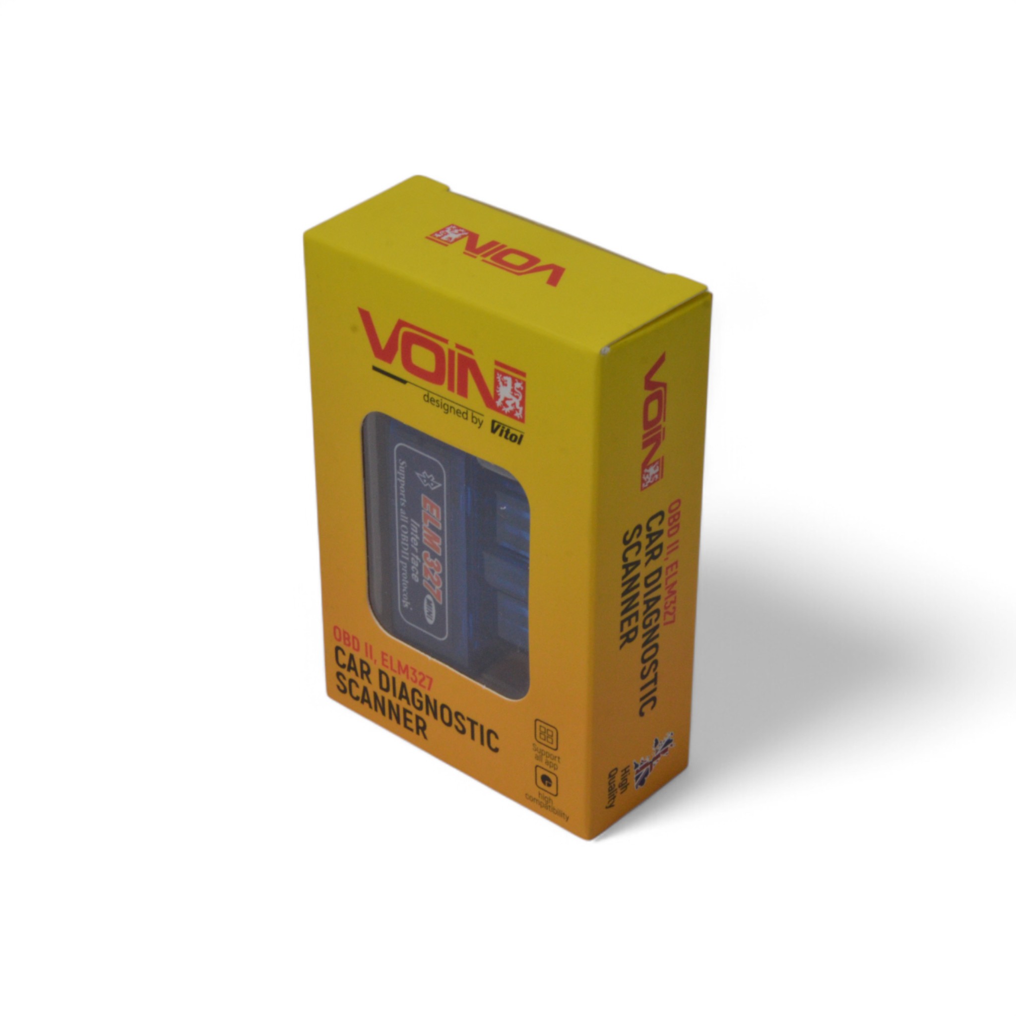 Сканер для диагностики авто OBD II, ELM327 v2.1 универсальный Voin