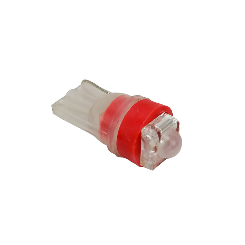 Лампа б/ц LED Т10 12V 1 діод червона Crystal