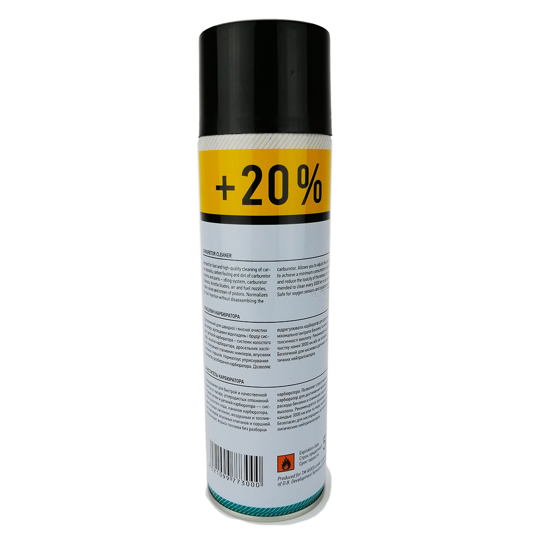 Очиститель карбюратора 500 мл +20% аэрозоль Carburetor Cleaner Axxis