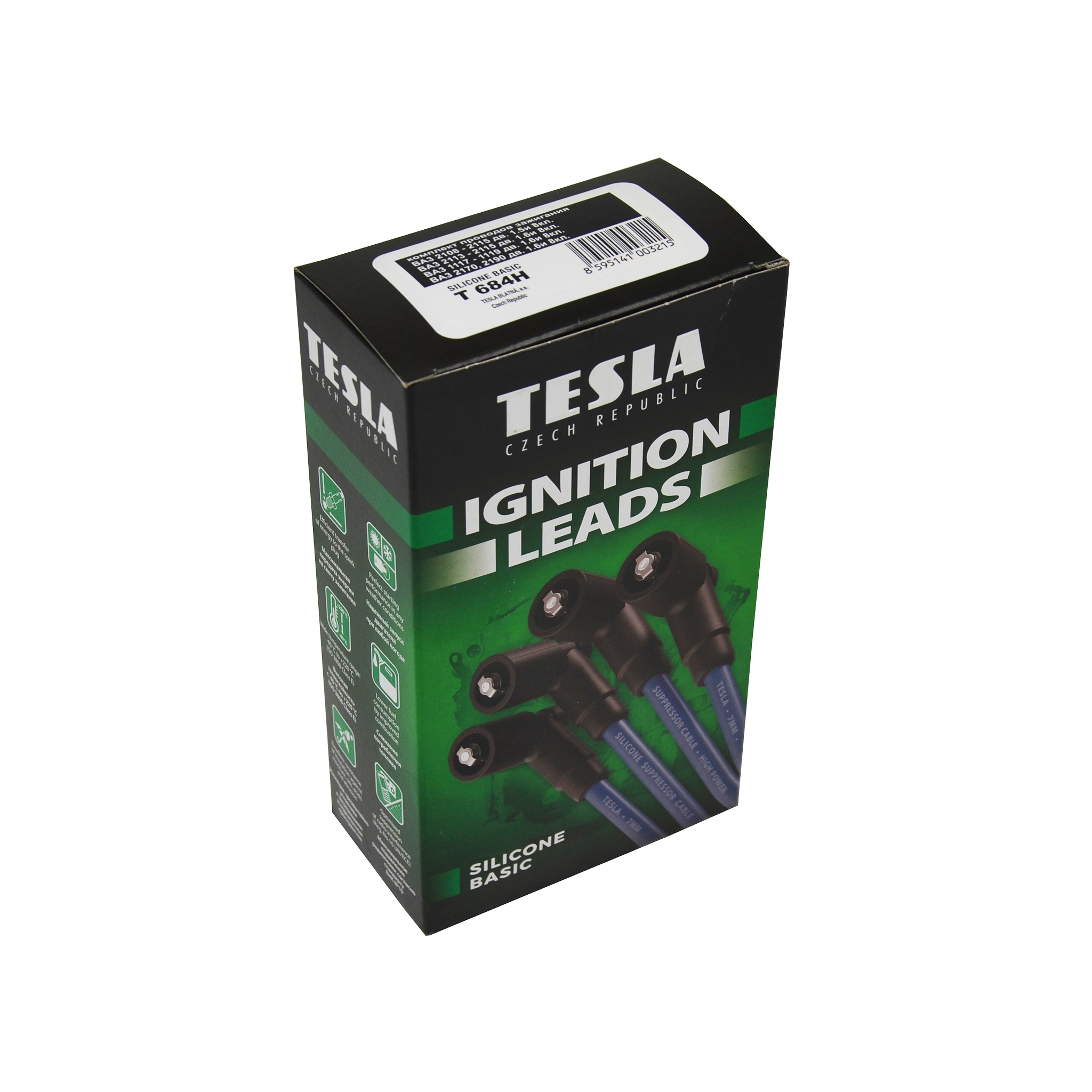 Провода зажигания 21082, 2109, 21099, 2110, 2111, 2112, 2113, 2114, 2115 1.5 8V Silicone Basic Tesla
