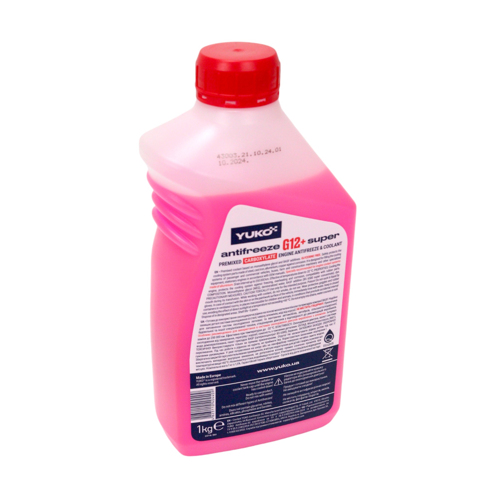Тосол антифриз (охолоджувальна рідина) 1л червоний -32 G-12+ Carboxylate Yuko