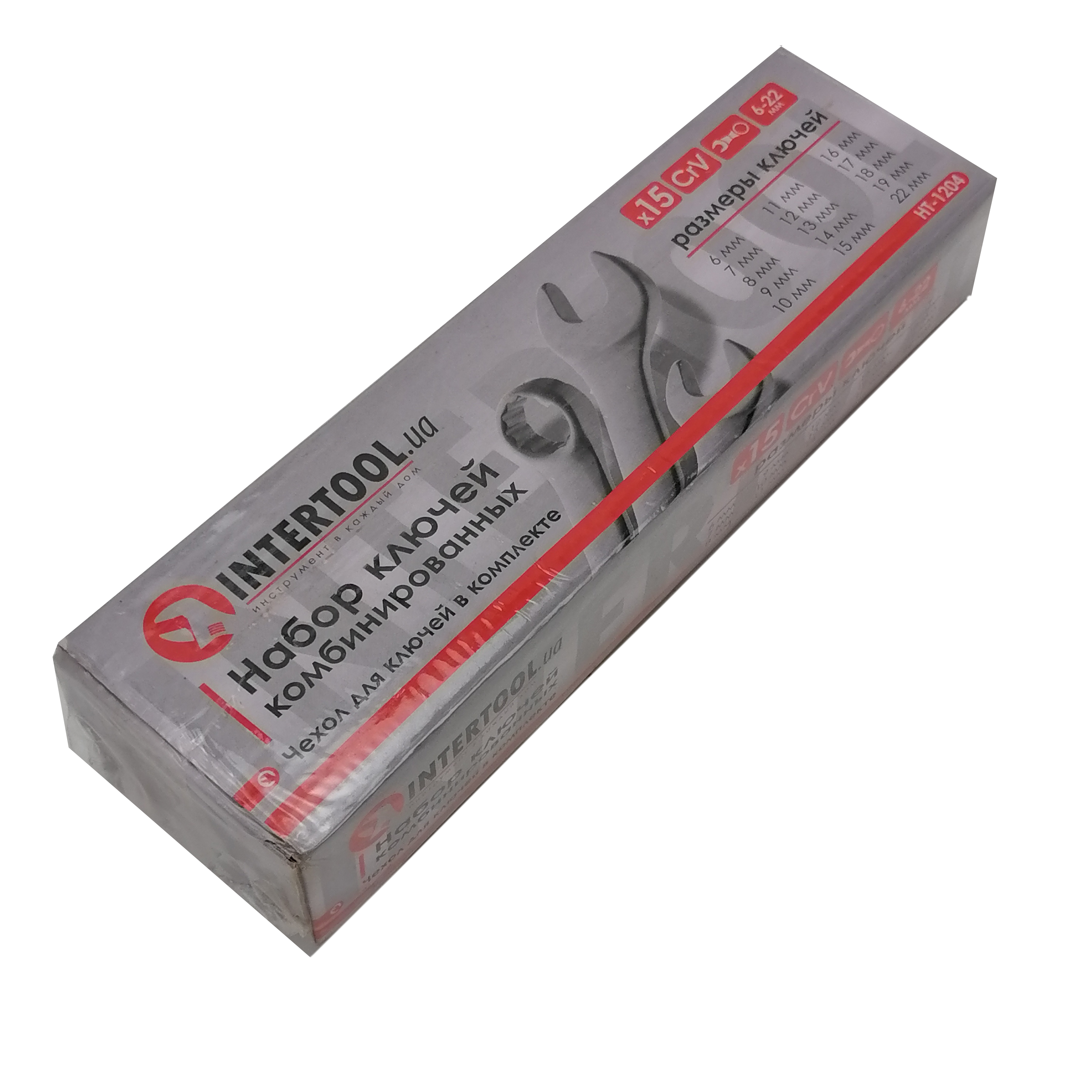Набір ключів ріжково - накидних 6 - 22 мм 15 одиниць (у чохлі) Intertool