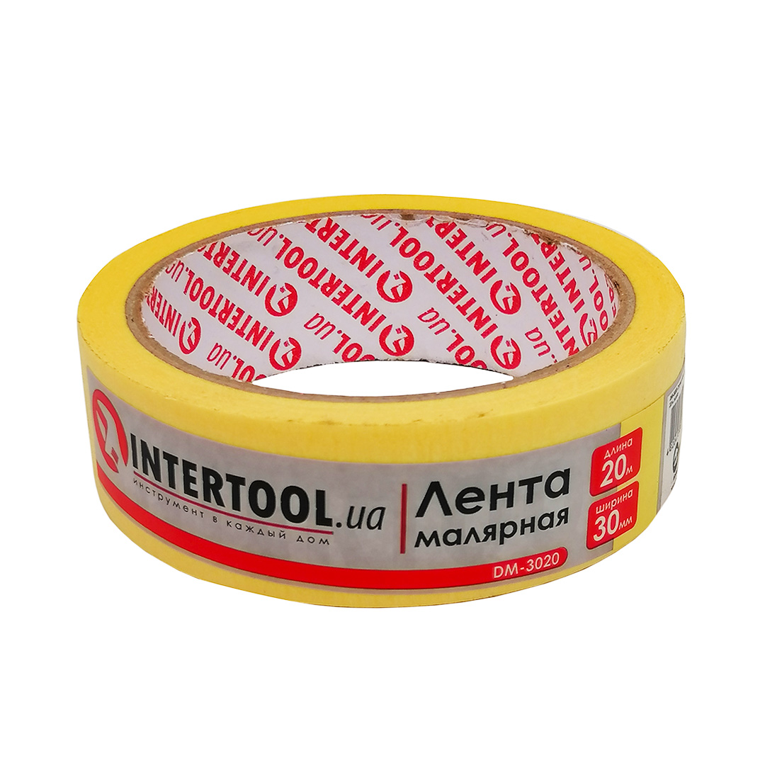 Скотч малярный 30 мм х 20 м Intertool