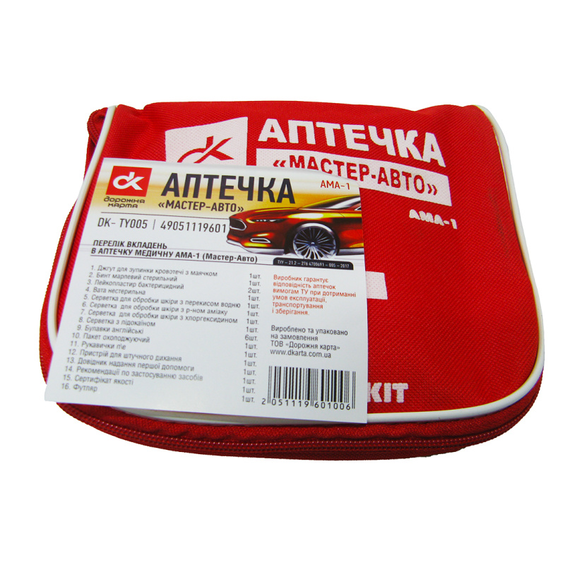 Аптечка мягкая Мастер-авто красная ДК