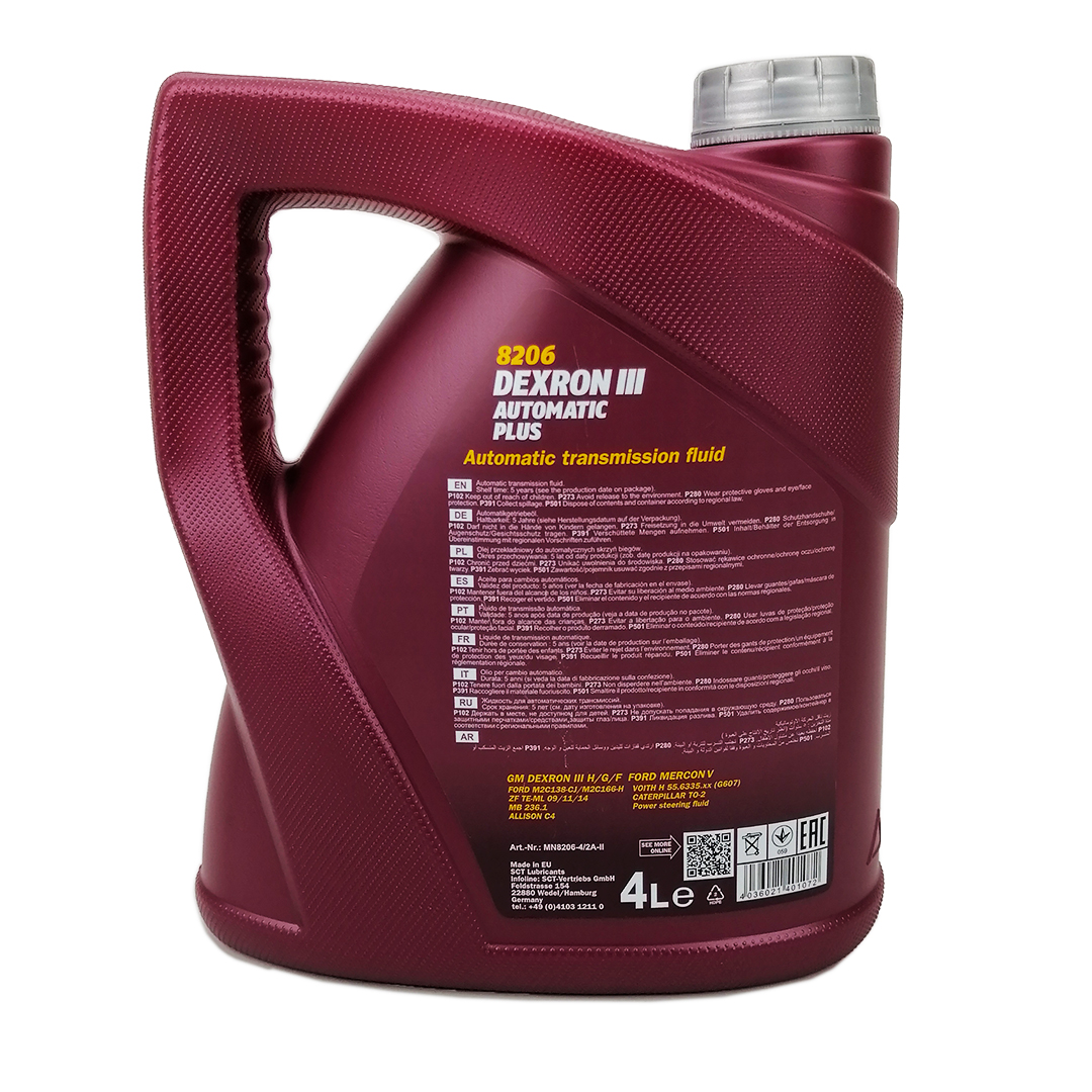 Масло ATF Dexron 3 4л Аutomatic PLUS Mannol