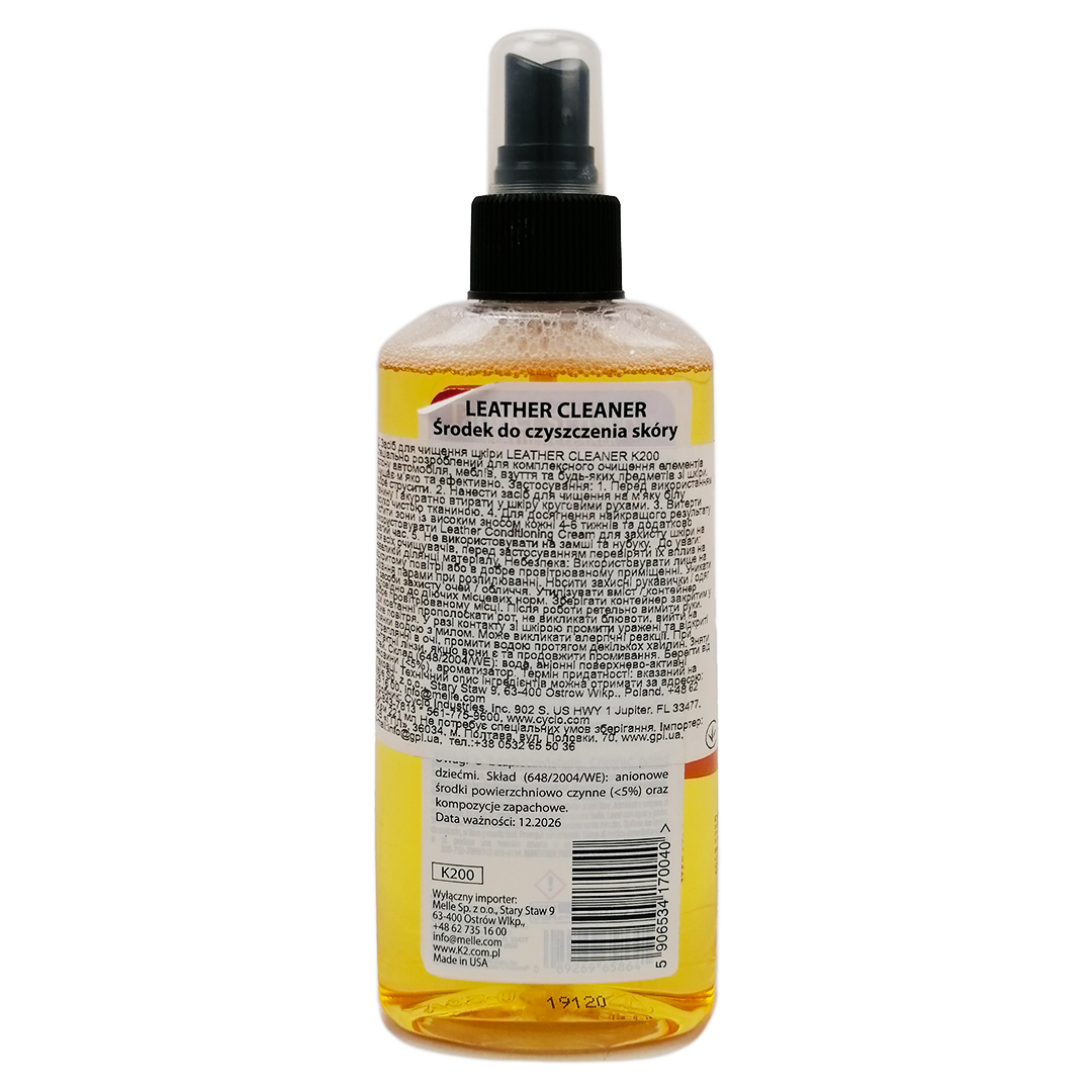 Очиститель салона, кондиционер кожи 221 мл спрей Leather cleaner К-2