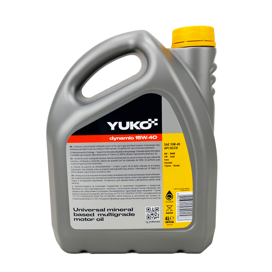 Масло моторное 15W-40 4л Dynamic Yuko