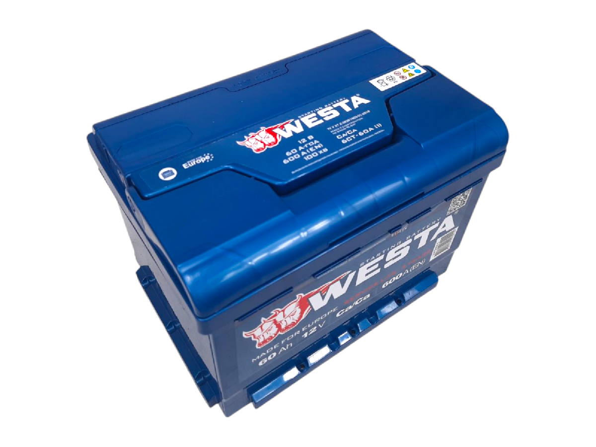 Аккумулятор 60 А/ч + левый 600 А Westa Premium  